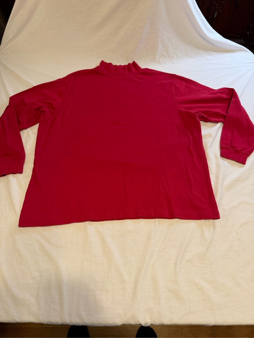 Croft & Barrow Classic Red Long-Sleeve Mock Neck Top Size 3X